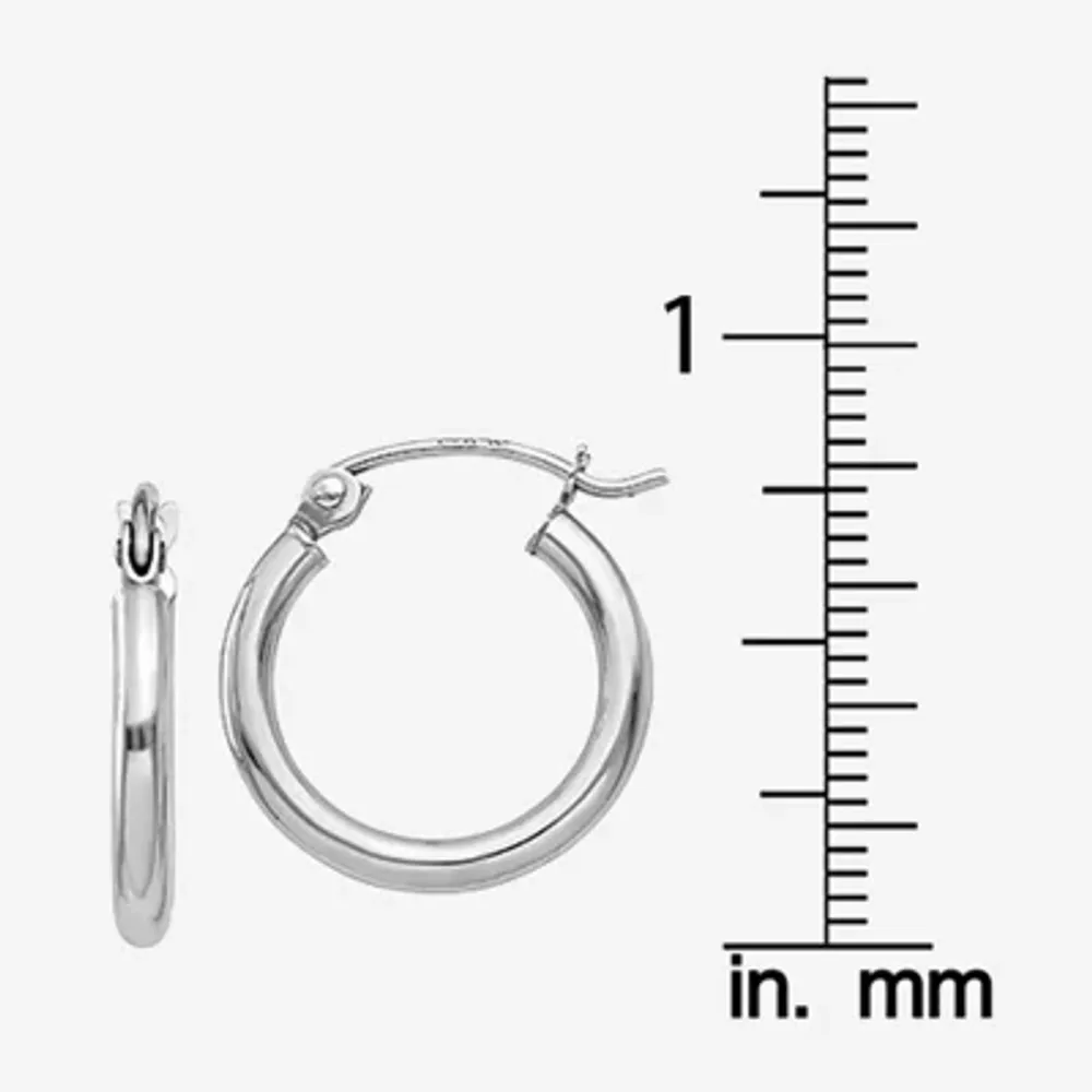 14K Gold 15mm Round Hoop Earrings