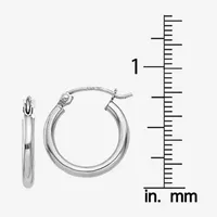 14K Gold 15mm Round Hoop Earrings