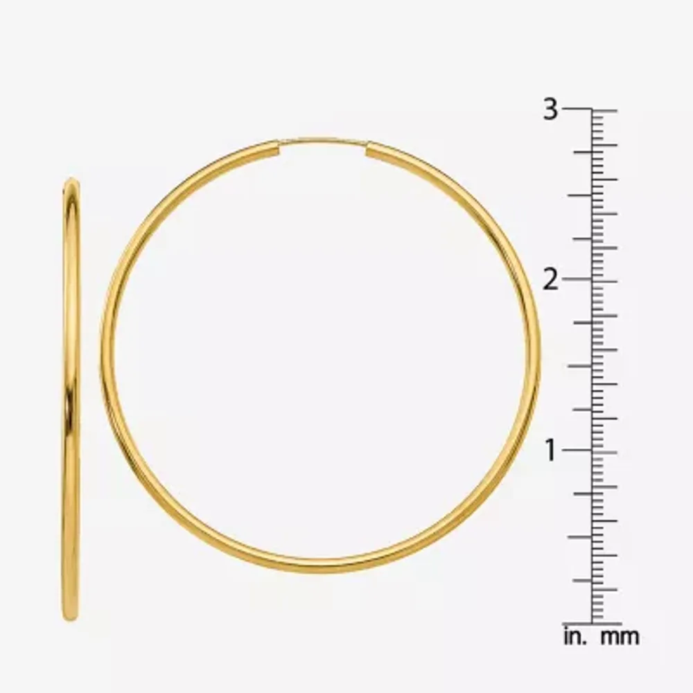 14K Gold 52mm Round Hoop Earrings