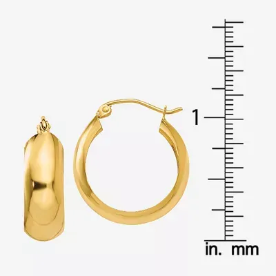 14K Gold 14mm Round Hoop Earrings