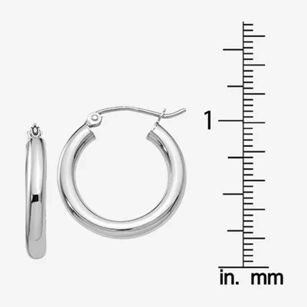 14K Gold 20mm Round Hoop Earrings