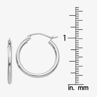 10K White Gold 16mm Round Hoop Earrings