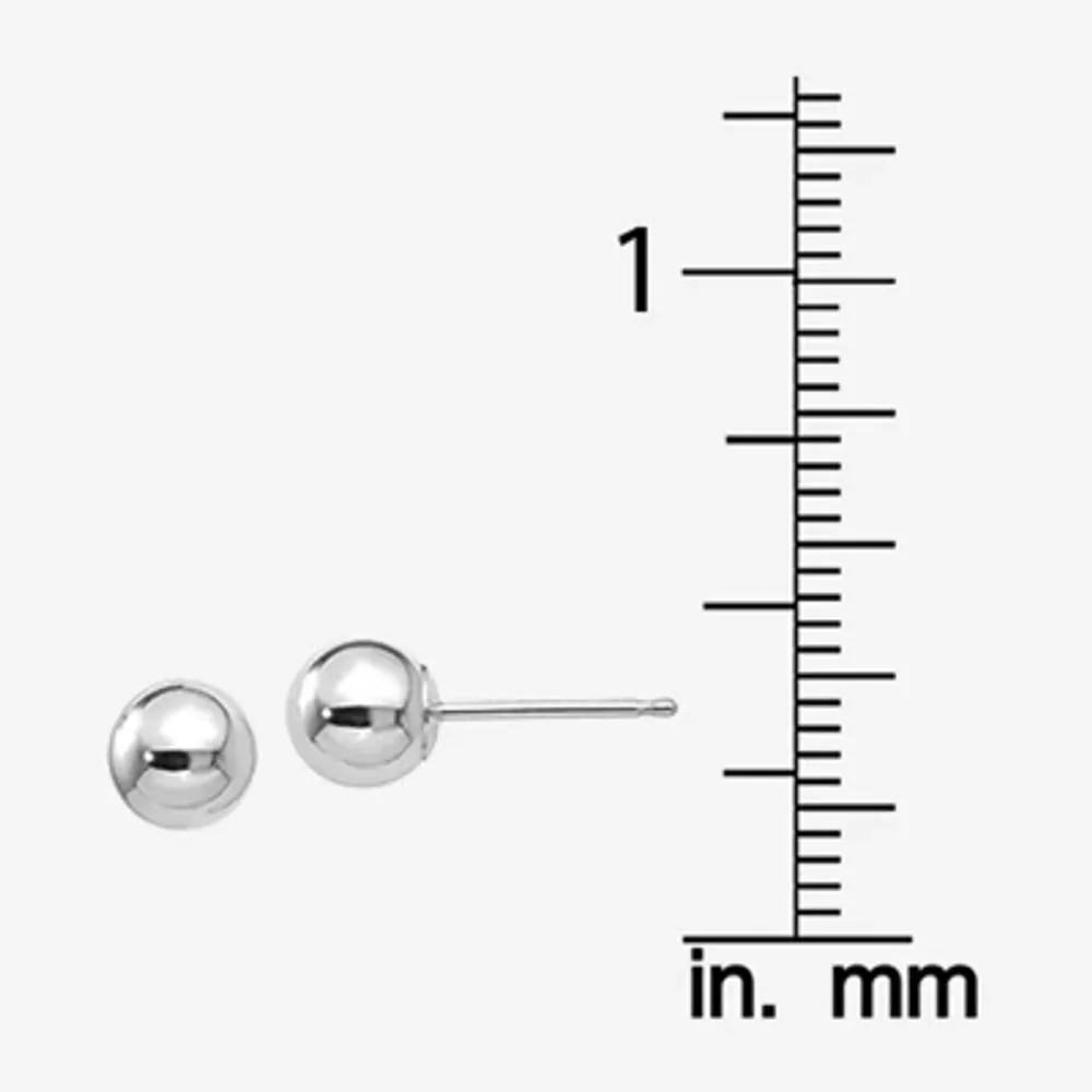 10K White Gold 5mm Ball Stud Earrings