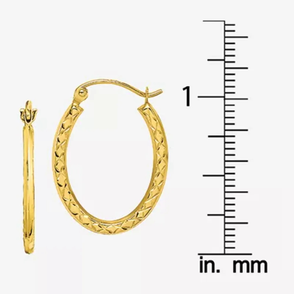 10K Gold 22mm Oval Hoop Earrings