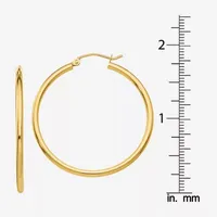 10K Gold 31mm Round Hoop Earrings