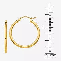 10K Gold 22mm Round Hoop Earrings