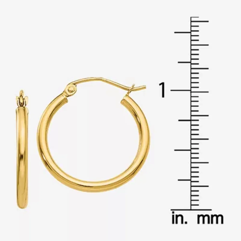 10K Gold 16mm Round Hoop Earrings