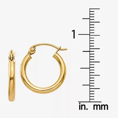 10K Gold 11mm Round Hoop Earrings