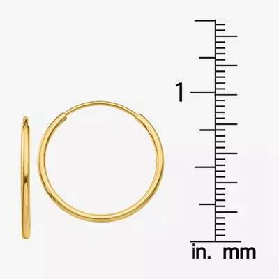 10K Gold 17mm Round Hoop Earrings