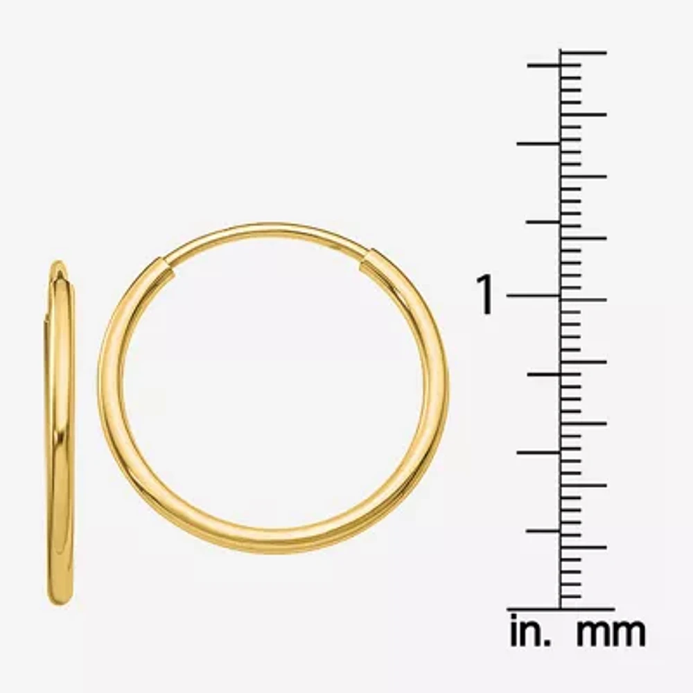 10K Gold 25mm Round Hoop Earrings