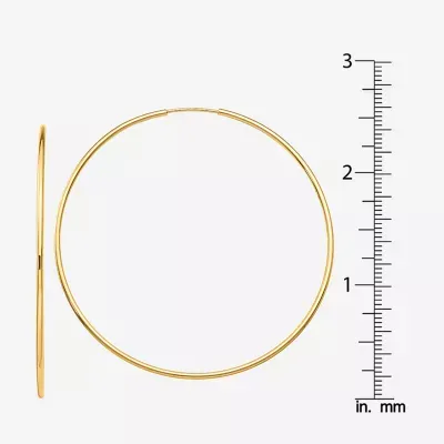 10K Gold 55mm Round Hoop Earrings