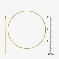 10K Gold 77mm Round Hoop Earrings