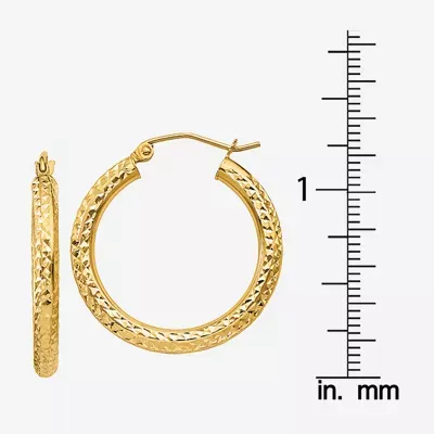 10K Gold 20mm Round Hoop Earrings