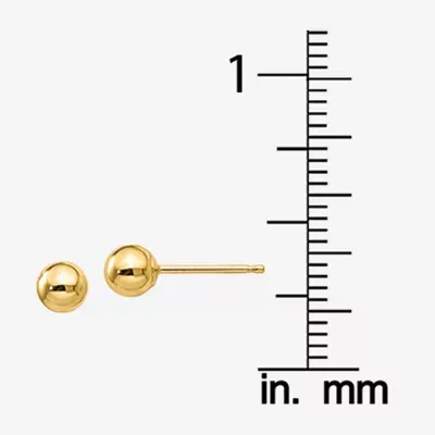10K Gold 4mm Ball Stud Earrings