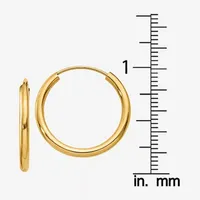 14K Gold 17mm Round Hoop Earrings