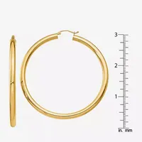 14K Gold 60mm Round Hoop Earrings