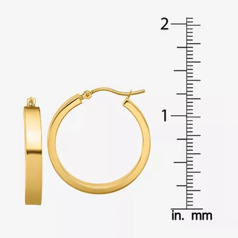 14K Gold 22mm Round Hoop Earrings