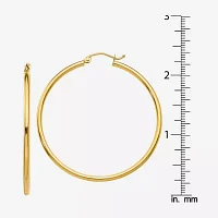 14K Gold 45mm Round Hoop Earrings