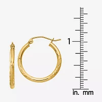 14K Gold 20mm Round Hoop Earrings