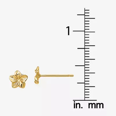 14K Gold 5mm Flower Stud Earrings