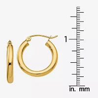 14K Gold 20mm Round Hoop Earrings