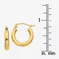 14K Gold 16mm Round Hoop Earrings