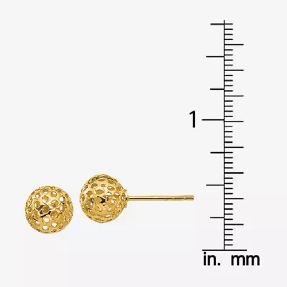 14K Gold 8mm Ball Stud Earrings