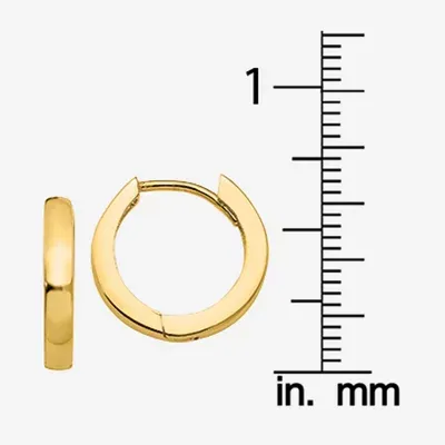 14K Gold 10mm Round Hoop Earrings