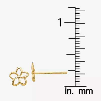 14K Gold 7mm Flower Stud Earrings