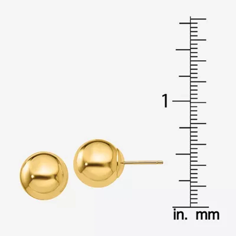 14K Gold 10mm Ball Stud Earrings