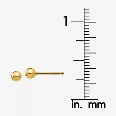 14K Gold 3mm Ball Stud Earrings