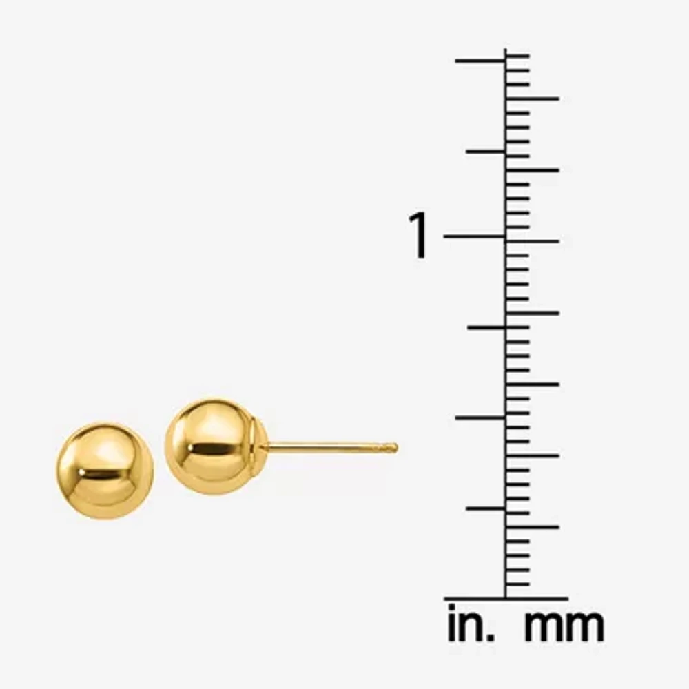 14K Gold 6mm Ball Stud Earrings