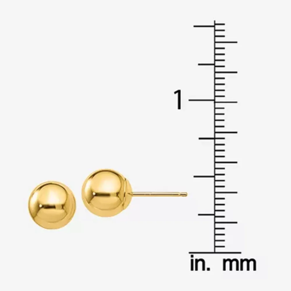 14K Gold 7mm Ball Stud Earrings