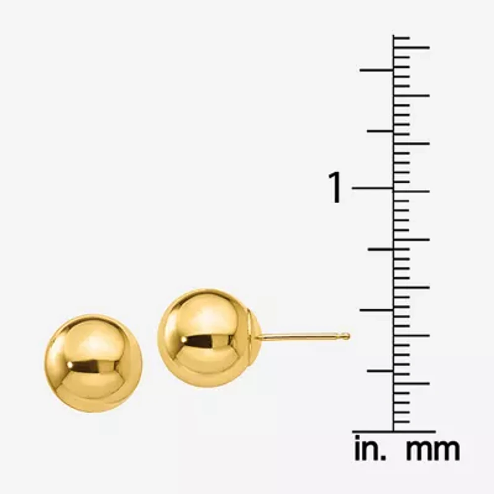 14K Gold 9mm Ball Stud Earrings