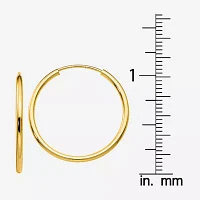 14K Gold 21mm Round Hoop Earrings