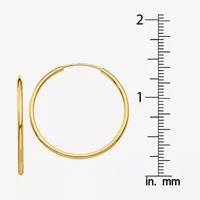 14K Gold 26mm Round Hoop Earrings