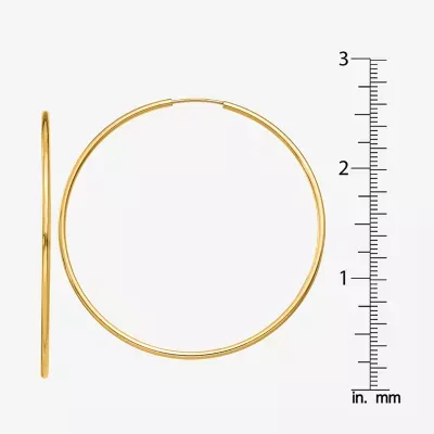 14K Gold 51mm Round Hoop Earrings