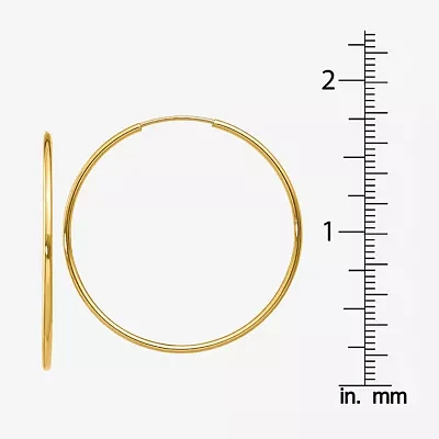 14K Gold 30mm Round Hoop Earrings