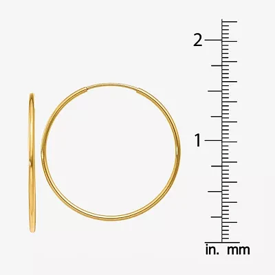 14K Gold 30mm Round Hoop Earrings