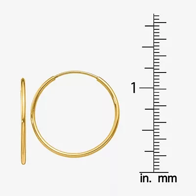 14K Gold 21mm Round Hoop Earrings