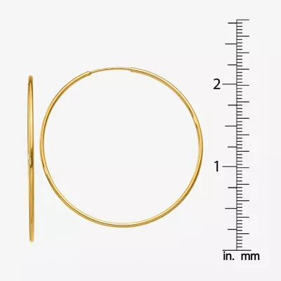 14K Gold 41mm Round Hoop Earrings