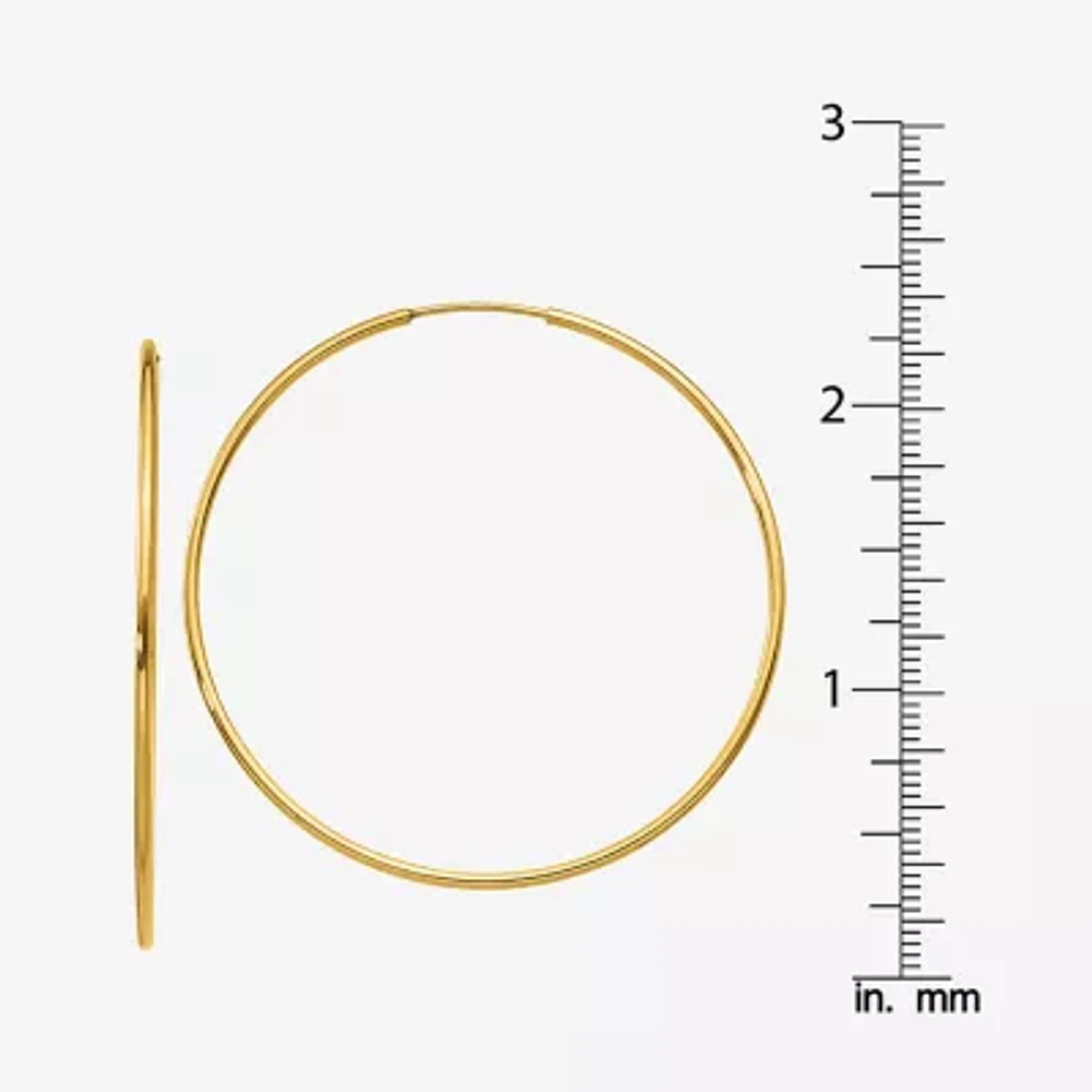 14K Gold 45mm Round Hoop Earrings