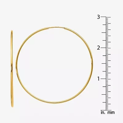 14K Gold 52mm Round Hoop Earrings