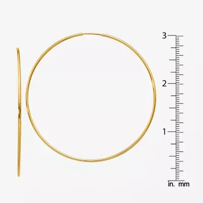 14K Gold 58mm Round Hoop Earrings