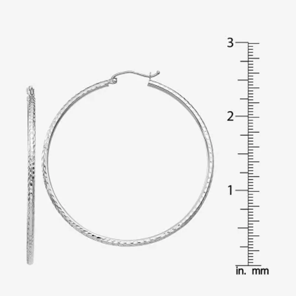 14K Gold 50mm Round Hoop Earrings