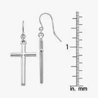 14K Gold Cross Drop Earrings