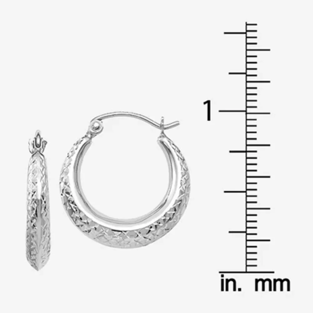 14K White Gold 19mm Hoop Earrings