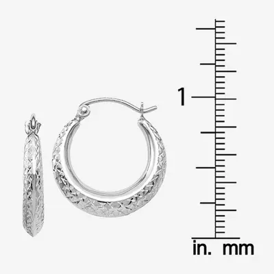 14K White Gold 19mm Hoop Earrings