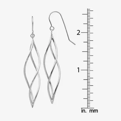 14K White Gold Drop Earrings