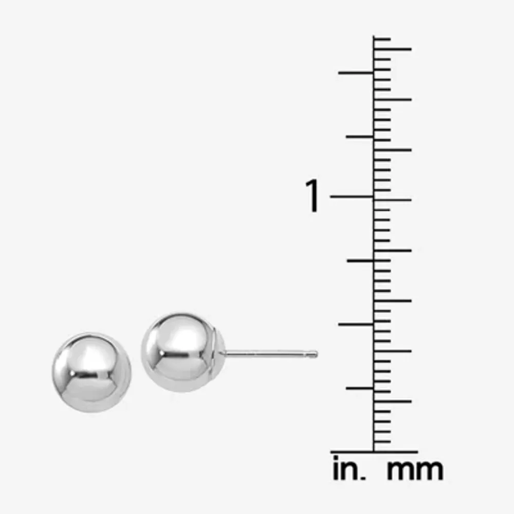 14K White Gold 7mm Ball Stud Earrings